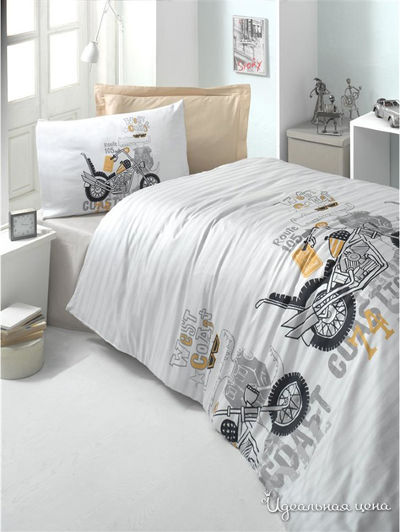 Комплект постельного белья, 1,5-спальный VICTORIA, цвет серый