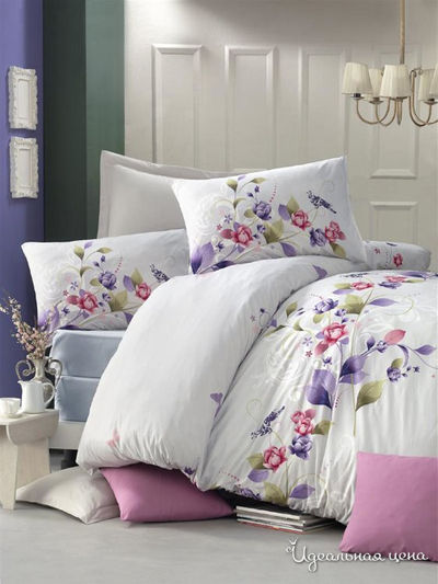 Комплект постельного белья, Семейный VICTORIA, цвет серый