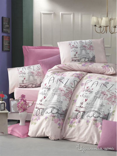Комплект постельного белья, Семейный VICTORIA, цвет розовый