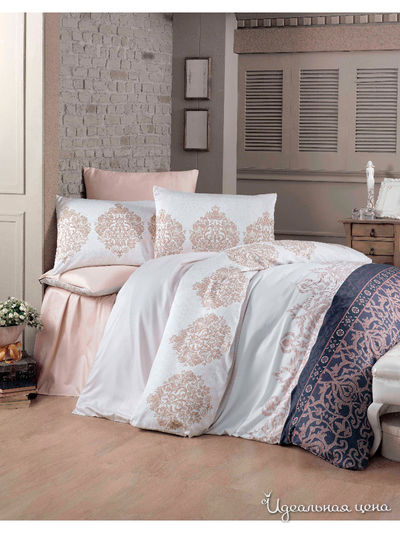 Комплект постельного белья, Семейный VICTORIA, цвет светло-бежевый