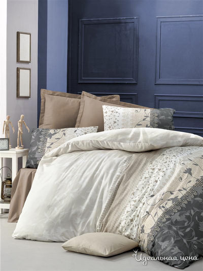 Комплект постельного белья, Семейный VICTORIA, цвет бежевый