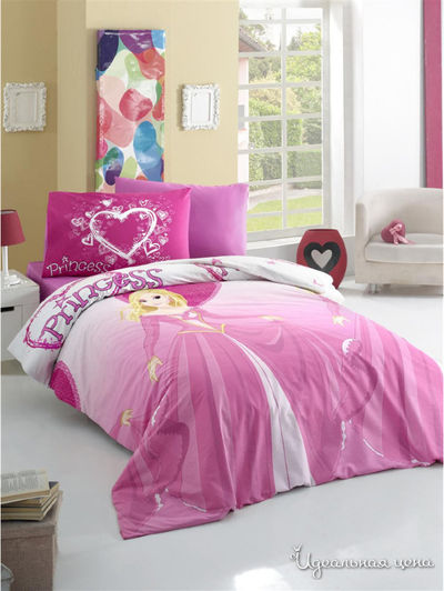 Комплект постельного белья, 1,5-спальный VICTORIA, цвет розовый