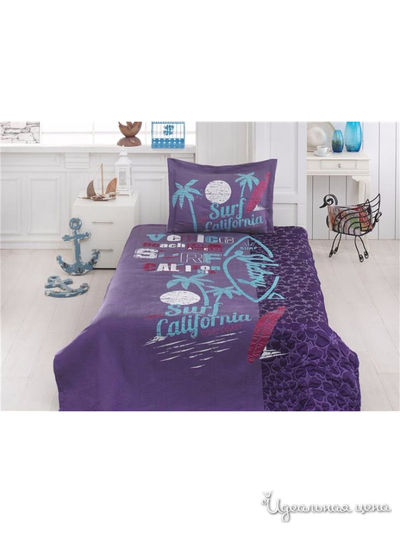 Комплект: покрывало 180*240 см, наволочка 1 шт FIRST CHOICE, цвет фиолетовый