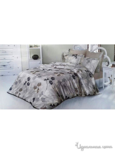 Комплект постельного белья, Евро Ozler, цвет коричневый, бирюзовый