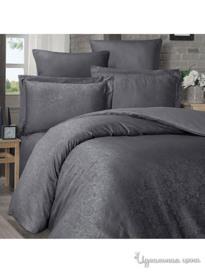 Комплект постельного белья, 2-спальный Maxstyle, цвет темно-серый