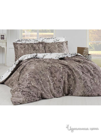 Комплект постельного белья, Евро First Choice, цвет коричневый, кремовый