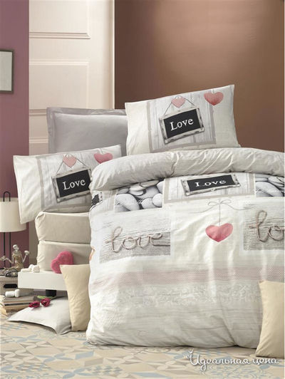 Комплект постельного белья, Семейный VICTORIA, цвет бежевый