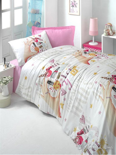 Комплект постельного белья, 1,5-спальный VICTORIA, цвет розовый