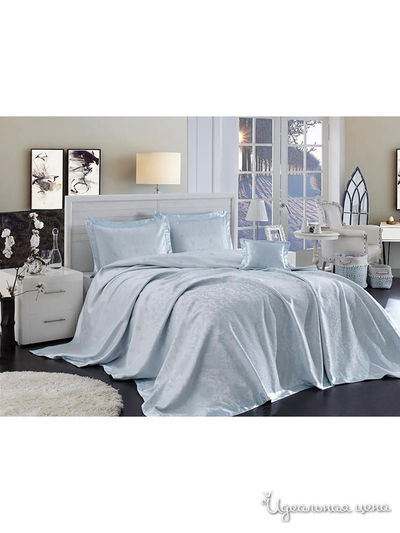 Комплект: покрывало 240*260 см, наволочки 3 шт FIRST CHOICE, цвет светло-голубой