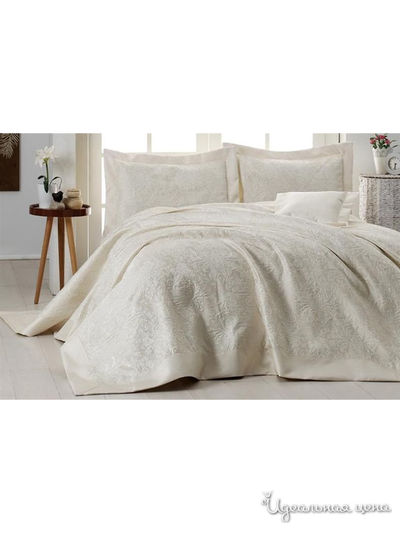 Комплект: покрывало 240*260 см, наволочки 3 шт First Choice, цвет кремовый