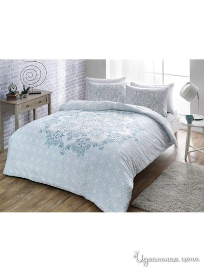 Комплект постельного белья, Евро TAC, цвет голубой