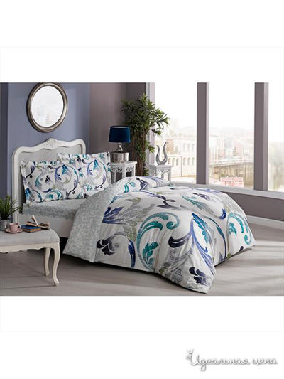 Комплект постельного белья, Евро TAC, цвет голубой