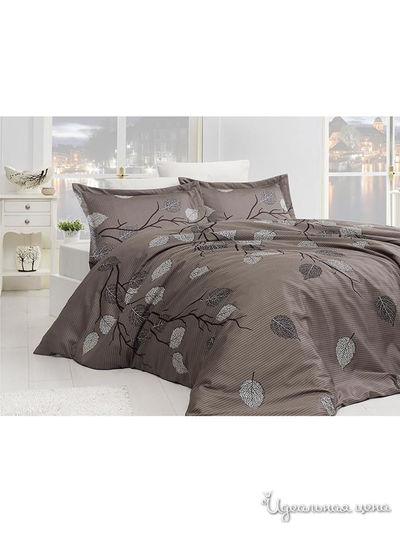 Комплект постельного белья, Евро First Choice, цвет коричневый, кремовый