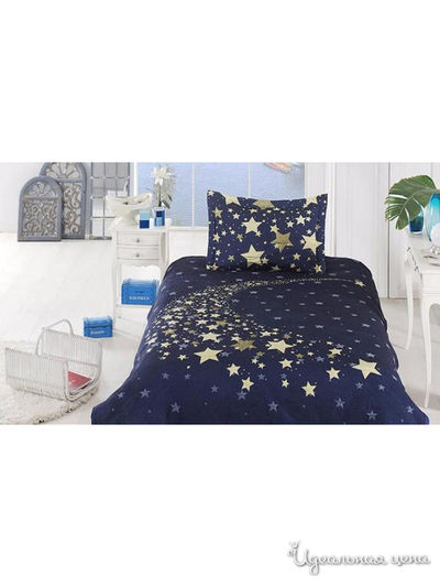 Комплект: покрывало 180*240 см, наволочка 1 шт FIRST CHOICE, цвет синий