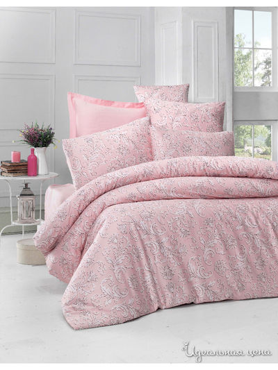 Комплект постельного белья, Евро VICTORIA, цвет розовый