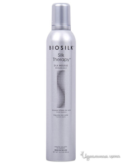 Мусс для укладки средней фиксации шелковая терапия, 376 г, Biosilk