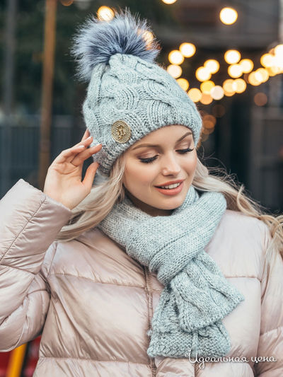 Комплект: шапка, шарф Dressa, цвет серый