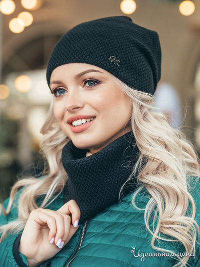 Комплект: шапка, хомут Dressa, цвет черный