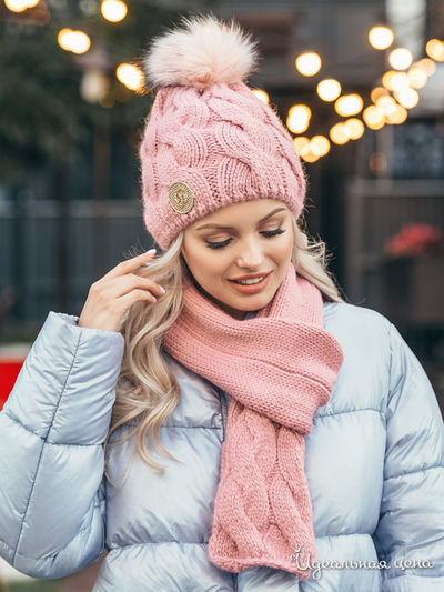 Комплект: шапка, шарф Dressa, цвет розовый