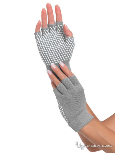 Перчатки противоскользящие для занятий йогой Bradex, цвет серый