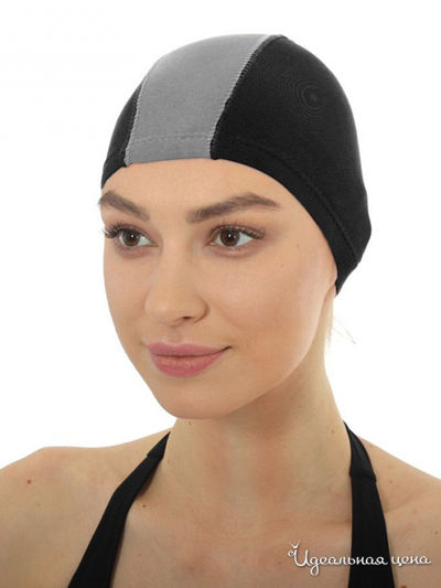 Шапочка для плавания Bradex, цвет черный, серый