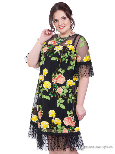 Платье Wisell, цвет черный, желтый