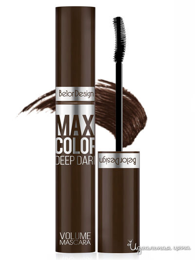 Тушь для ресниц объемная Maxi Color, BelorDesign, цвет шоколадная