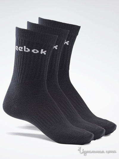 Носки, 3 пары REEBOK, цвет черный
