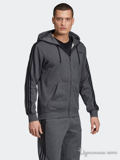 Толстовка Adidas, цвет серый, черный