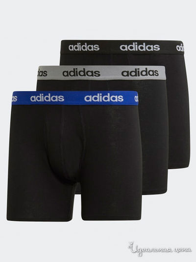 Трусы, 3 пары Adidas, цвет черный