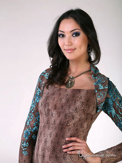  Платье Fleuretta женское, цвет бирюзовый / коричневый