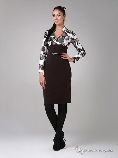 Платье Fleuretta, цвет цвет бело-коричневый