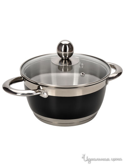 Кастрюля с крышкой, 1,35 л Regent, цвет черный