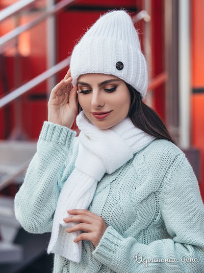 Комплект: шапка, шарф Dressa, цвет белый