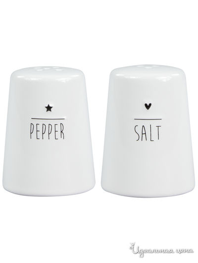 Солонка и перечница BASTION COLLECTIONS, цвет белый, черный