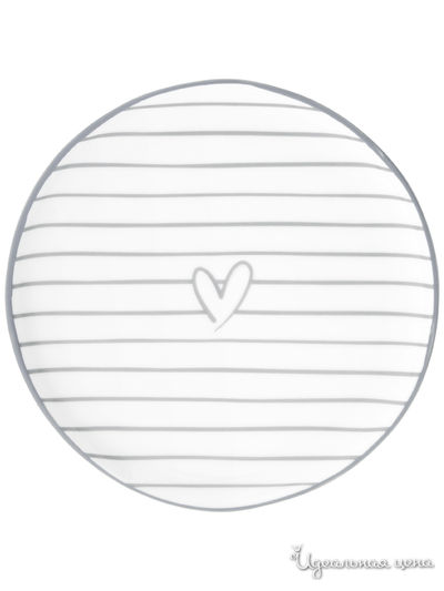 Тарелка десертная BASTION COLLECTIONS, цвет белый, серый