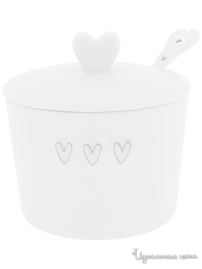 Сахарница с ложкой BASTION COLLECTIONS, цвет белый, серый