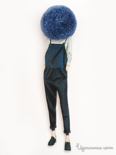 Брошь Biruza, цвет серый