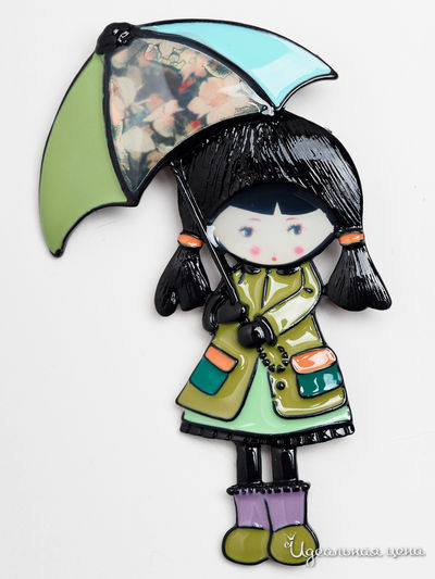 Брошь Biruza, цвет зеленый