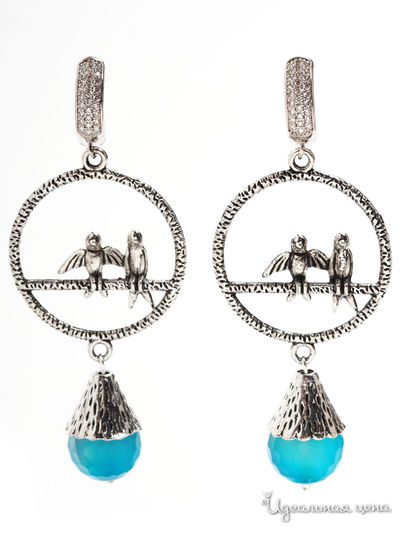 Серьги Biruza, цвет серебряный