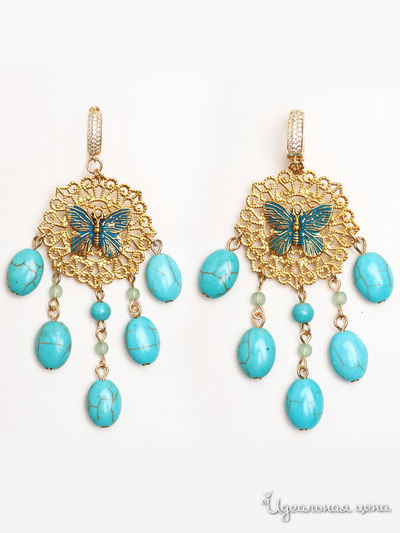 Серьги Biruza, цвет бирюзовый