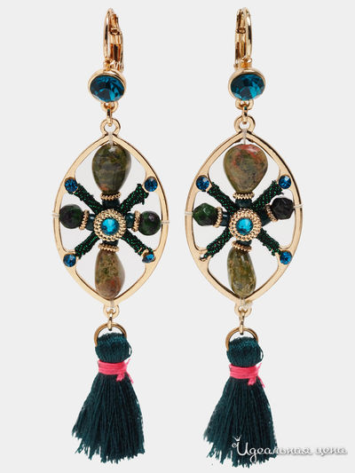 Серьги Biruza, цвет зеленый