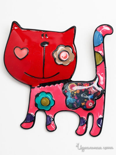 Брошь Biruza, цвет красный