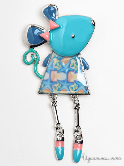 Брошь Biruza, цвет голубой