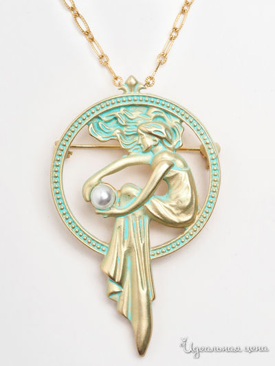 Брошь Biruza, цвет золотой