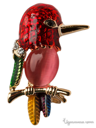 Брошь Biruza, цвет красный