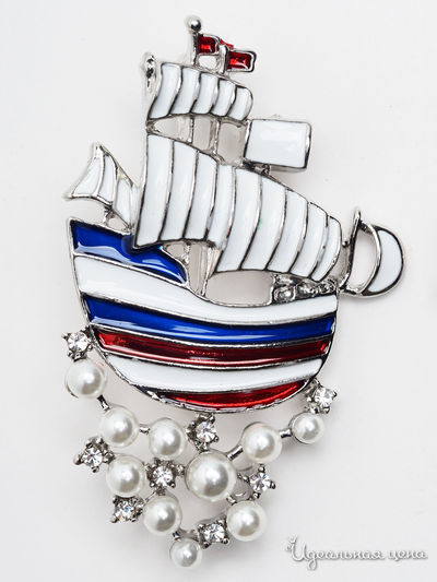 Брошь Biruza, цвет белый