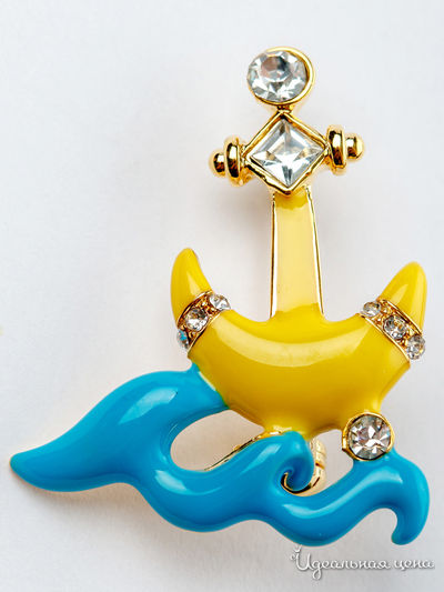 Брошь Biruza, цвет желтый, синий