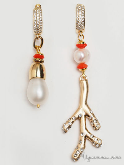 Серьги Biruza, цвет золотой