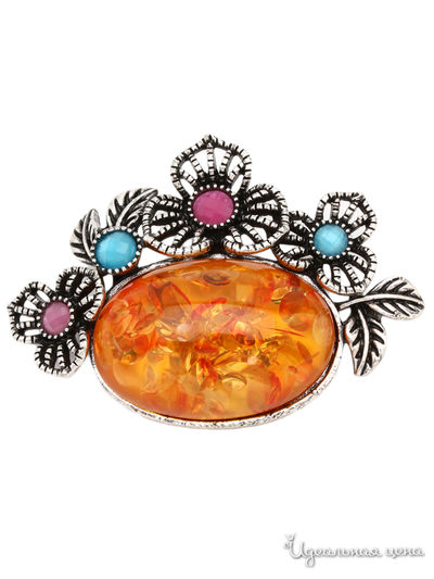 Брошь Biruza, цвет оранжевый